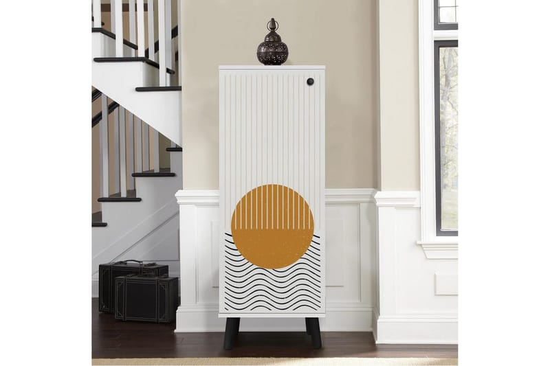 Gelsgan Skoskåp 50 cm - Vit/Svart - Förvaring - Skåp - Förvaringsskåp