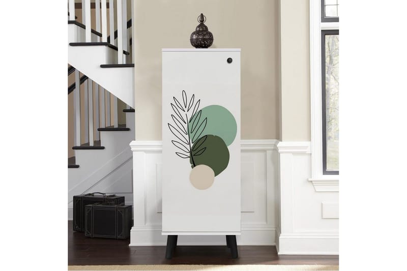 Gelsgan Skoskåp 50 cm - Vit/Svart - Förvaring - Skåp - Förvaringsskåp