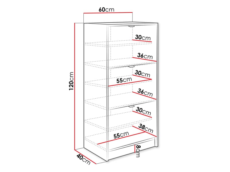 Gudelia Skoskåp 60 cm - svart - Förvaring - Skåp - Förvaringsskåp