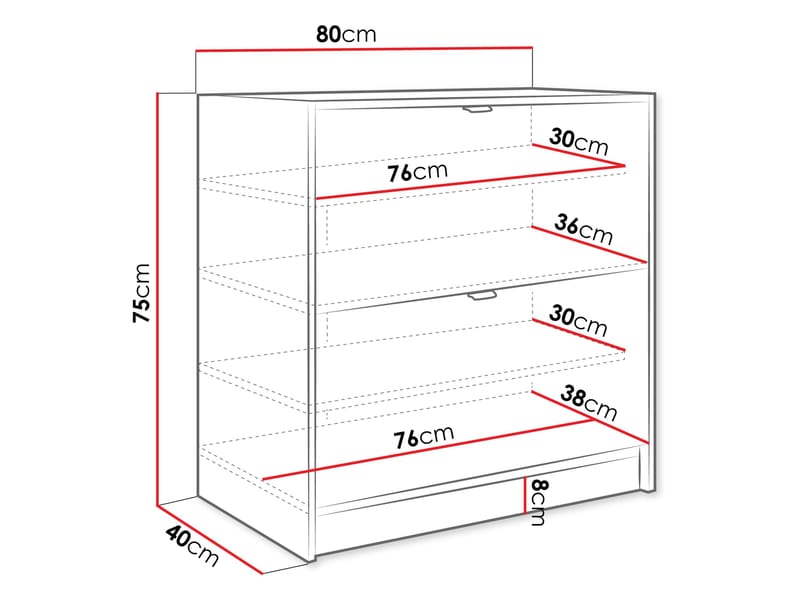 Gudelia Skoskåp 80 cm - beige - Förvaring - Skåp - Förvaringsskåp