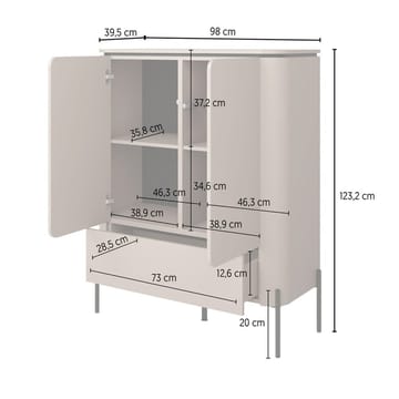 Högskåp Bello 2 Dörrar 1 Låda - Förvaring - Skåp - Förvaringsskåp
