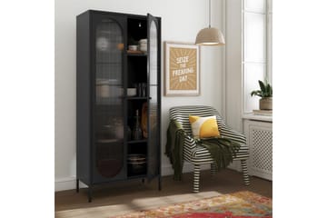 Högskåp Luna Svart - Svart - Förvaring - Skåp - Vitrinskåp