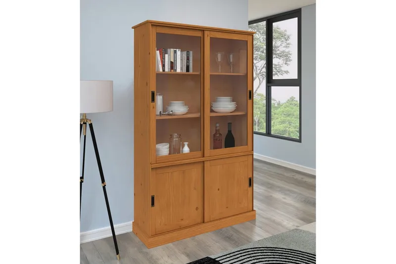 Harry Vitrinskåp 115x190 cm - Natur - Förvaring - Skåp - Vitrinskåp
