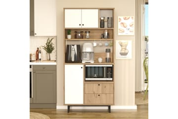 Highboard Donae - Ek/Vit - Förvaring - Skåp - Förvaringsskåp