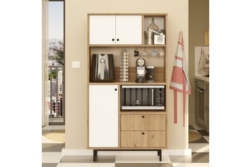 Highboard Donae - Ek/Vit - Förvaring - Skåp - Förvaringsskåp