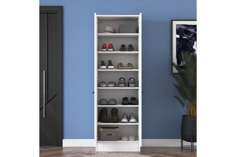 Highboard Hooda 59,8x182,8 cm Vit - Hanah Home - Förvaringsskåp