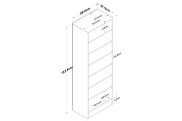Highboard Hooda 59,8x182,8 cm Vit - Hanah Home - Förvaring - Skåp - Förvaringsskåp