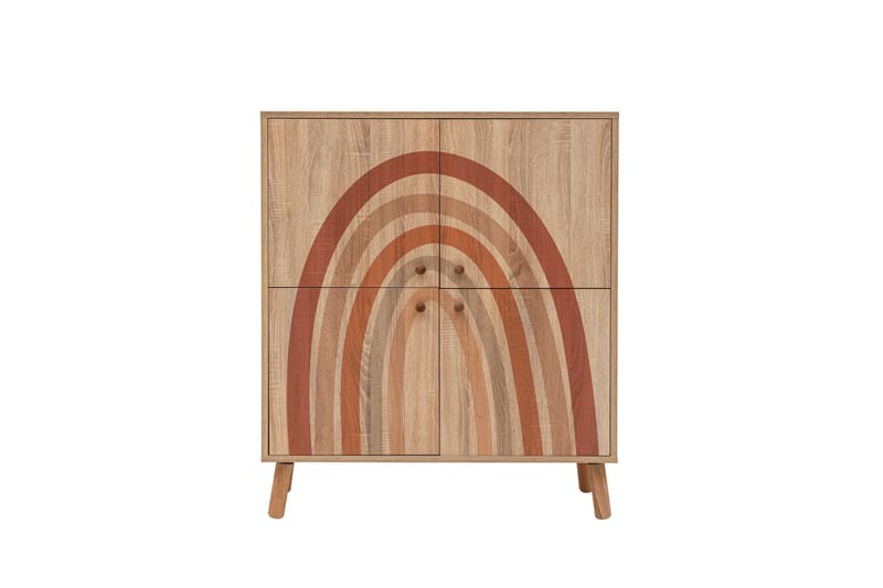 Highboard Iris 95x111 cm Brun - Hanah Home - Förvaringsskåp