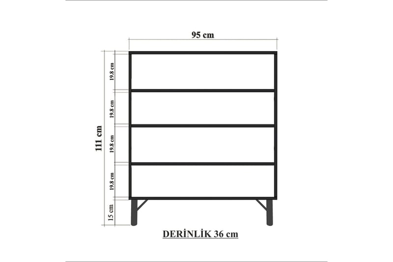 Midia Highboard 95x111 cm Vit/Brun/Lila/Gul - Hanah Home - Förvaring - Skåp - Förvaringsskåp