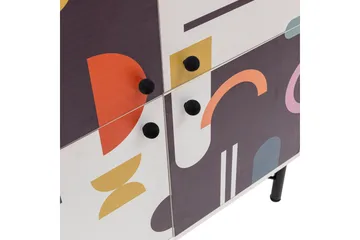 Sia Highboard 95x111 cm Vit/Brun/Lila/Gul - Hanah Home - Förvaring - Skåp - Förvaringsskåp