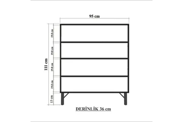 Sia Highboard 95x111 cm Vit/Brun/Lila/Gul - Hanah Home - Förvaring - Skåp - Förvaringsskåp