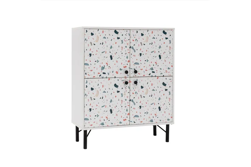 Terrazzo Highboard 95x111 cm Vit - Hanah Home - Förvaring - Skåp - Förvaringsskåp
