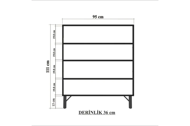 Terrazzo Highboard 95x111 cm Vit - Hanah Home - Förvaring - Skåp - Förvaringsskåp