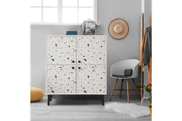Terrazzo Highboard 95x111 cm Vit - Hanah Home - Förvaring - Skåp - Förvaringsskåp
