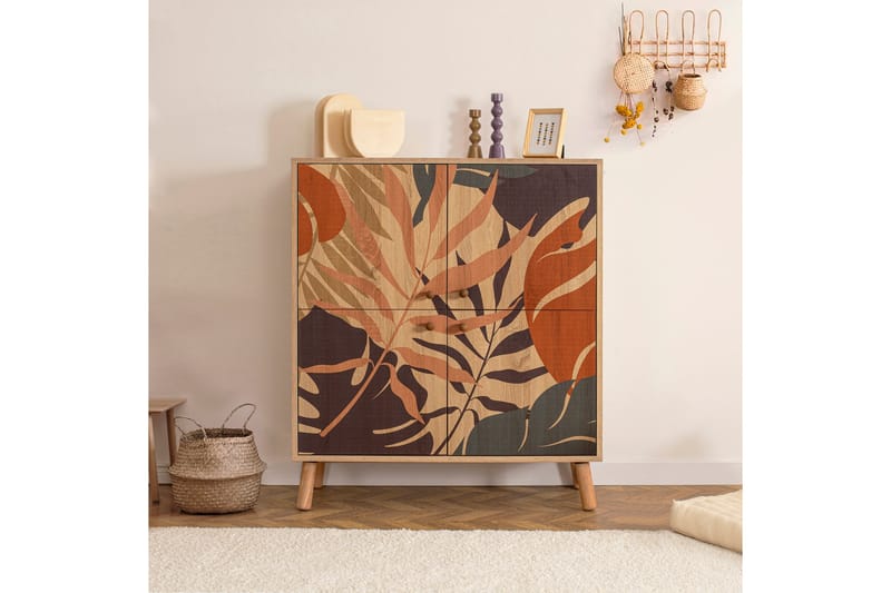 Highboard Palm 95x111 cm Brun/Svart - Hanah Home - Förvaring - Skåp - Förvaringsskåp
