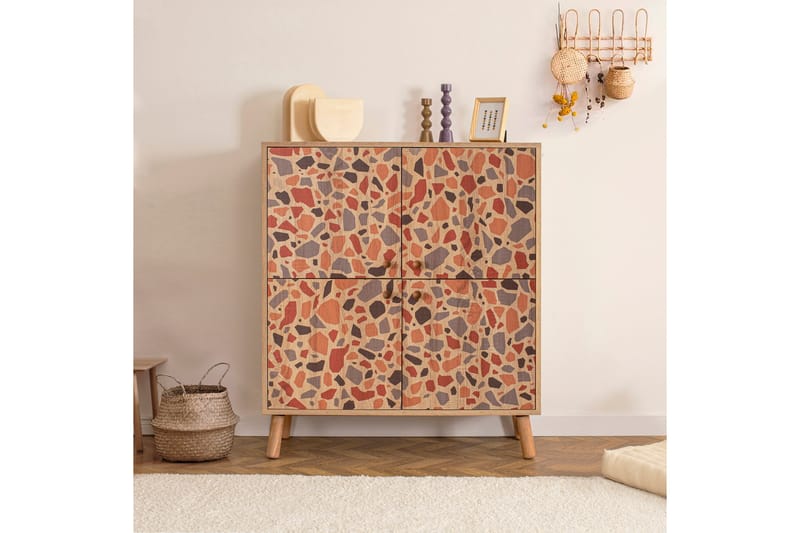 Highboard Pebble 95x111 cm Brun - Hanah Home - Förvaringsskåp