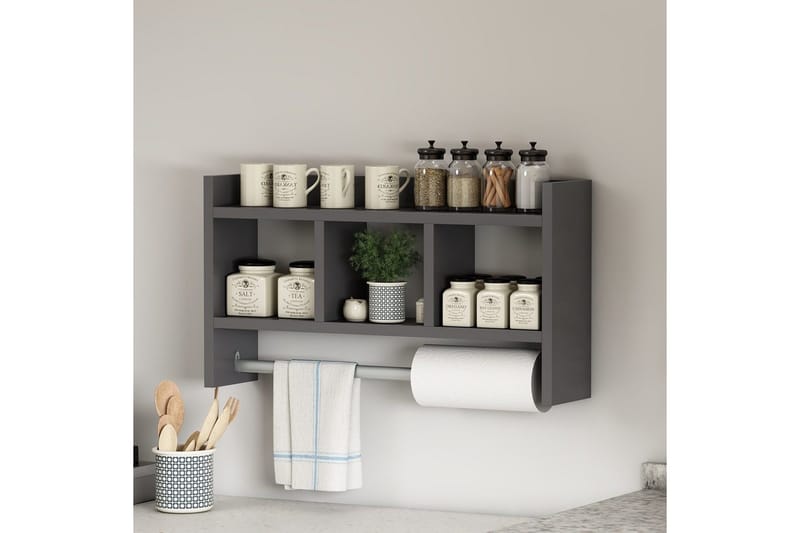 Hyllor Homitis Harlee Hylla 63,6x14,6 cm Antracit - Antracit - Förvaring - Skåp - Förvaringsskåp