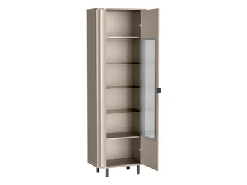 Joriel Vitrinskåp 66x200 cm LED-belysning - Beige|svart - Förvaring - Skåp - Vitrinskåp