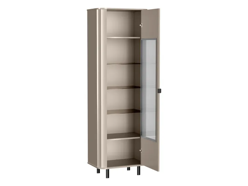 Joriel Vitrinskåp 66x200 cm LED-belysning - Beige|svart - Förvaring - Skåp - Vitrinskåp