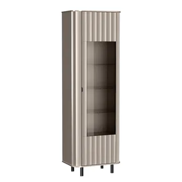 Joriel Vitrinskåp 66x200 cm LED-belysning - Beige|svart - Förvaring - Skåp - Vitrinskåp