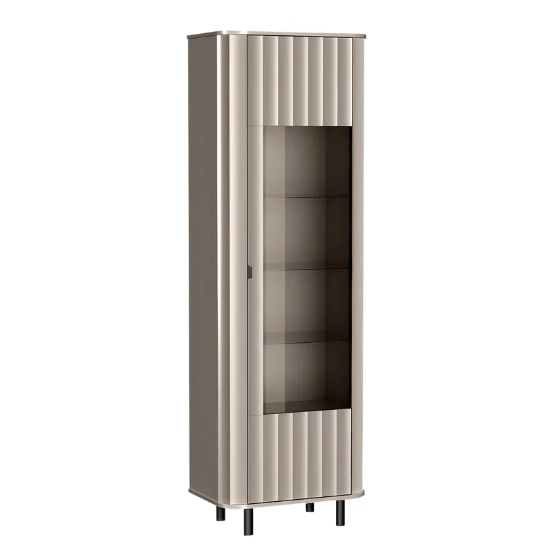 Joriel Vitrinskåp 66x200 cm LED-belysning - Beige|svart - Förvaring - Skåp - Vitrinskåp