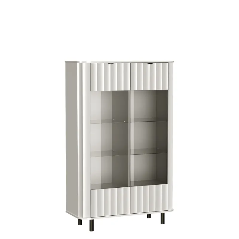 Joriel Vitrinskåp 99x155 cm LED-belysning - Vit - Förvaring - Skåp - Vitrinskåp