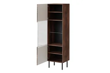 Juniskär Smalt Vitrinskåp 40 cm djup 51 cm bred 187 cm hög Trä Valnöt Glas - Valnöt - Förvaring - Skåp - Vitrinskåp