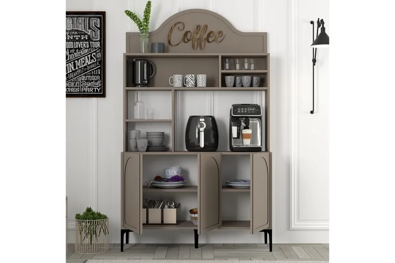 Kaffebarskåp Hazim Tre Atlas / Svart - Atlas / Svart - Förvaring - Skåp - Barskåp