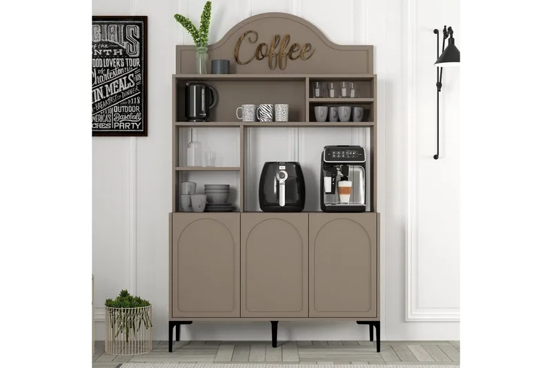 Kaffebarskåp Hazim Tre Atlas / Svart - Atlas / Svart - Förvaring - Skåp - Barskåp