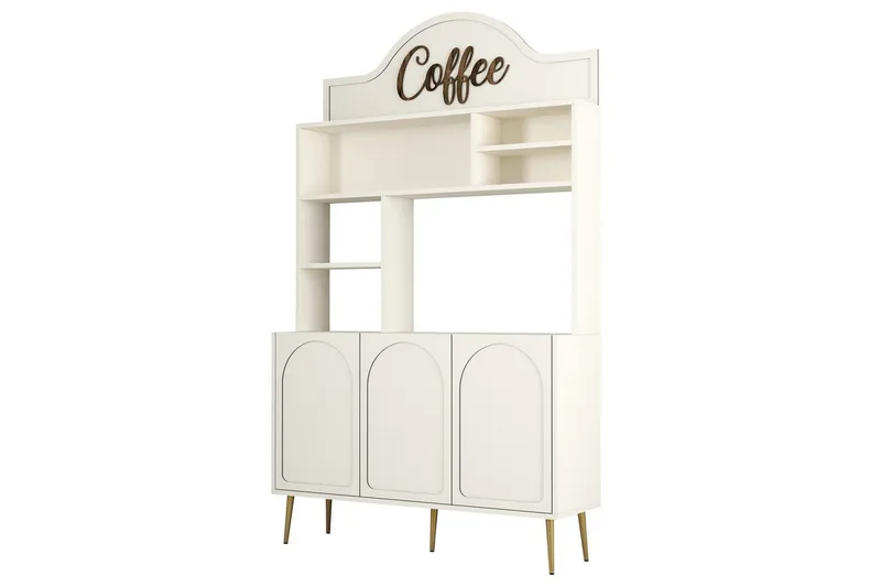Kaffebarskåp Hazim Tre Gräddfärgad / Rany - Gräddfärgad / Rany - Förvaring - Skåp - Barskåp