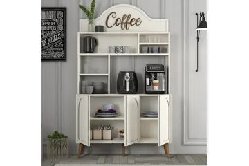 Kaffebarskåp Hazim Tre Gräddfärgad / Valnöt - Gräddfärgad / Valnöt - Förvaring - Skåp - Barskåp