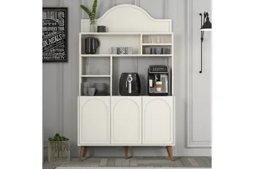 Kaffebarskåp Hazim Tre Gräddfärgad / Valnöt - Gräddfärgad / Valnöt - Förvaring - Skåp - Barskåp