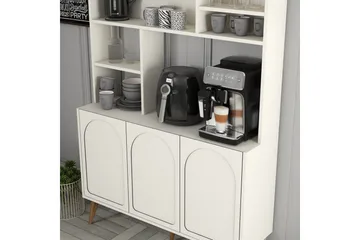 Kaffebarskåp Hazim Tre Gräddfärgad / Valnöt - Gräddfärgad / Valnöt - Förvaring - Skåp - Barskåp