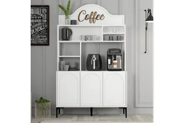 Kaffebarskåp Hazim Tre Vit / Svart - Vit / Svart - Förvaring - Sk åp - Barskåp