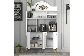 Kaffebarskåp Hazim Tre Vit / Valnöt - Vit / Valnöt - Förvaring - Skåp - Barskåp