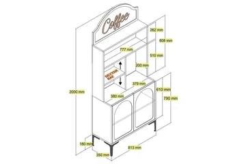 Kaffebarskåp Hazim Två Atlas / Svart - Atlas / Svart - Förvaring - Skåp - Barskåp