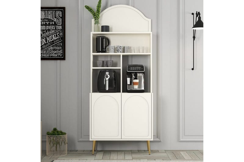 Kaffebarskåp Hazim Två Gräddfärgad / Rany - Gräddfärgad / Rany - Förvaring - Skåp - Barskåp