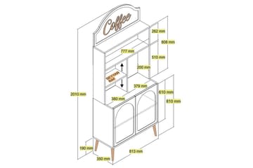 Kaffebarskåp Hazim Två Gräddfärgad / Rany - Gräddfärgad / Rany - Förvaring - Skåp - Barskåp