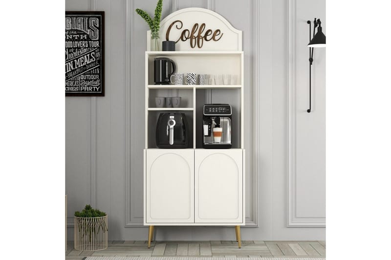 Kaffebarskåp Hazim Två Gräddfärgad / Rany - Gräddfärgad / Rany - Förvaring - Skåp - Barskåp