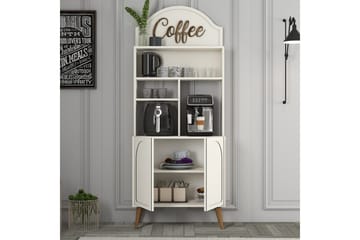 Kaffebarskåp Hazim Två Gräddfärgad / Valnöt - Gräddfärgad / Valnöt - Förvaring - Skåp - Barskåp