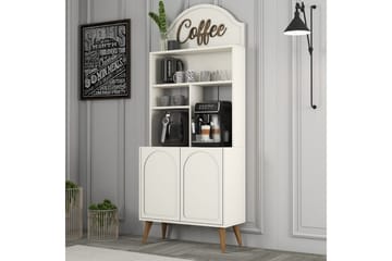 Kaffebarskåp Hazim Två Gräddfärgad / Valnöt - Gräddfärgad / Valnöt - Förvaring - Skåp - Barskåp