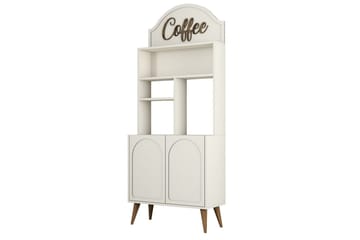 Kaffebarskåp Hazim Två Gräddfärgad / Valnöt