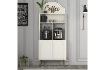 Kaffebarskåp Hazim Två Gräddfärgad / Valnöt - Gräddfärgad / Valnöt - Förvaring - Skåp - Barskåp