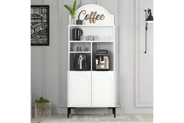 Kaffebarskåp Hazim Två Vit / Svart - Vit / Svart - Förvaring - Skåp - Barskåp