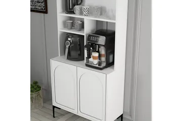 Kaffebarskåp Hazim Två Vit / Svart - Vit / Svart - Förvaring - Skåp - Barskåp