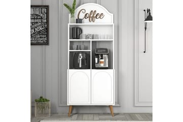 Kaffebarskåp Hazim Två Vit / Valnöt - Vit / Valnöt - Förvaring - Skåp - Barskåp