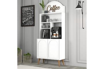 Kaffebarskåp Hazim Två Vit / Valnöt - Vit / Valnöt - Förvaring - Skåp - Barskåp