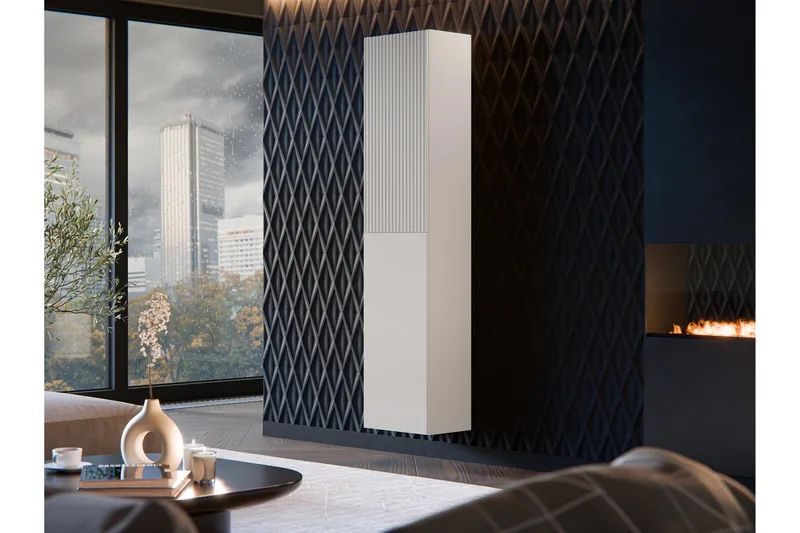 Kangana Vitrinskåp 40x180 cm - Beige - Förvaring - Skåp - Vitrinskåp