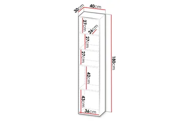 Kangana Vitrinskåp 40x180 cm - Beige - Förvaring - Skåp - Vitrinskåp