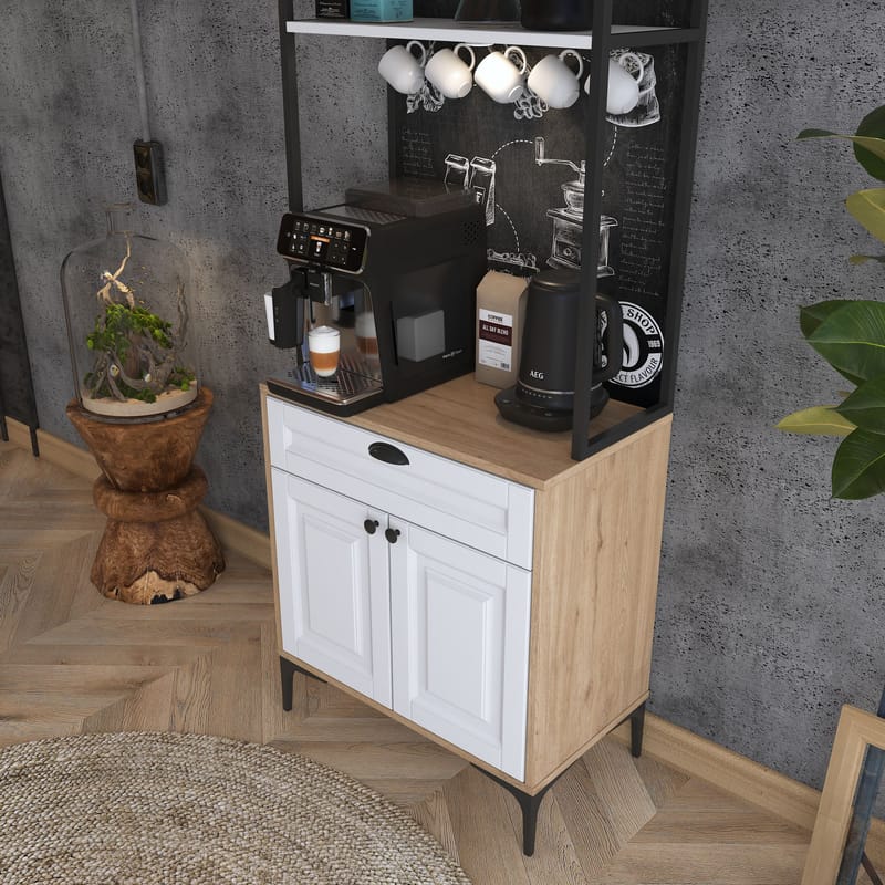 Keldan Multifunktionsskåp 70x184,6x40 cm - Valnöt och vit - Förvaring - Skåp - Förvaringsskåp